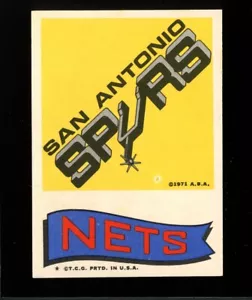 Adesivi squadra Topps 1973 San Antonio speroni / reti da EX-MT a quasi nuovi - Foto 1 di 2