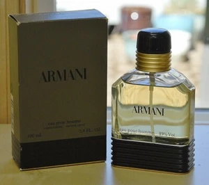 Vtg ARMANI EAU POUR HOMME /men spray EDT 100ml~3.4oz Classic Cosmair OLD VERSION - Picture 1 of 14
