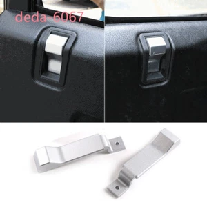 For Land Rover Defender 2Dr 2004-18 Interior Door Handle Lock Cover Alloy Silver - Picture 1 of 11