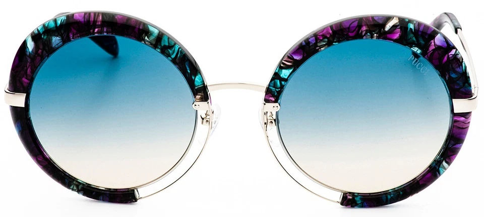 Gafas de sol Emilio Pucci EP 114 54W púrpura plata redondo de plástico marco 54-24-140 E Foto 1 de 3