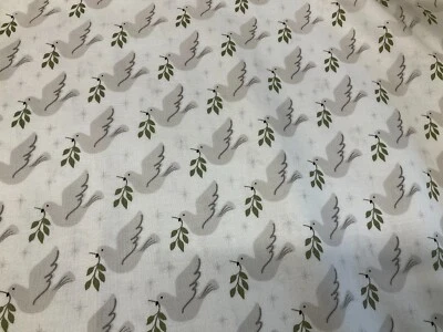 CHRISTMAS MORNING #5141-11 LOVEY DOVEY-SNOW BY LELLA BOUTIQUE- BY THE YARD - Image 1 of 3