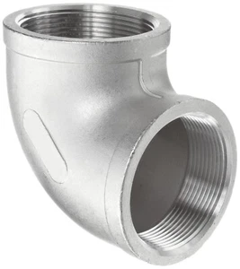 Codo de 90 grados accesorio de tubería NPT; 3/8"" hembra x 3/8"" hembra; acero inoxidable 316 - Imagen 1 de 3