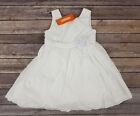 Gymboree Swiss Dot Corsage Dress Girl Size 2T White Flower Sleeveless New