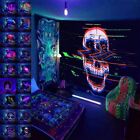 Blacklight Hippie Blanket Wall Hanging Trippy Tapestry Room Psychedelic Decor