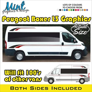 L3 PEUGEOT BOXER L2 XLWB LWB MOTORHOME CAMPER VAN STRIPES GRAPHICS DECALS 035 - Picture 1 of 4