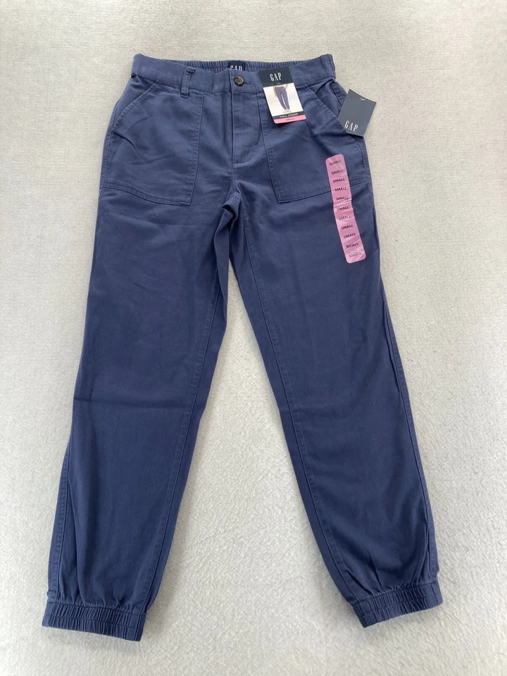 GAP Women's Twill Jogger 69.95 Mid Rise Elastic Back Button Front