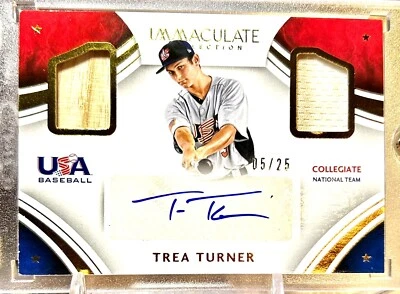2016 Immaculate Collegiate USA Dual Relic (Bat X 2) 5/25 Trea Turner • USA - Image 1 of 2