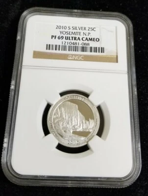 2010 S Silver Yosemite N.P. Quarter A.T.B. Certified NGC PF 69 Ultra Cameo  - Image 1 of 2