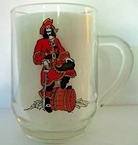 NOS CAPTAIN MORGAN RUM ADVERTISING PIRATE COCKTAIL GLASS MUG ~ C@@L ~ - Picture 1 of 3