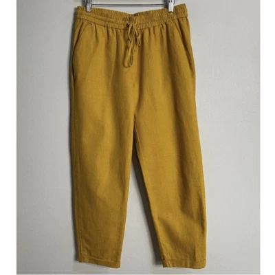 Pantalones Cortos J By J.CREW Amarillo Mostaza Lino Mezcla Algodón Puños Talla 6 Foto 1 de 4