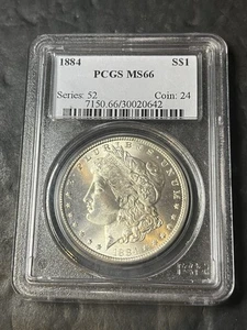 1884 Morgan Silber Dollar Pcgs Ms66 - Bild 1 von 3