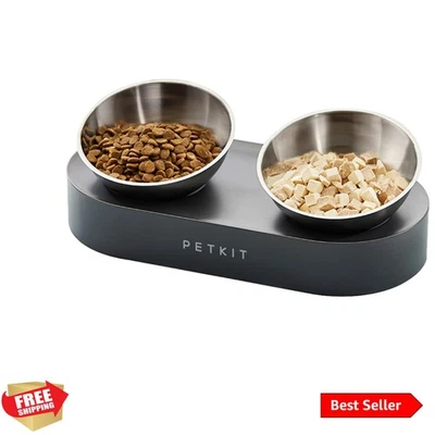 CYBERTAIL - Cuenco elevado de acero inoxidable - Cuencos inclinados para alimentos y piensos, sin... Foto 1 de 4