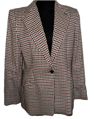 Blazer Vintage ARMANI COLLEZIONI Rojo Negro Beige Talla 12 Hecho en Italia Foto 1 de 4