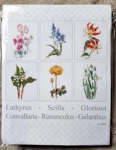 Thea Gouverneur Counted Cross Stitch Kit Six Floral Studies 3086 - Picture 1 of 4