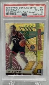 Donruss Optic Express Lane Gold Wave Prizm Kyle Lowry Warriors 2019 PSA 10 Pop 1 - Imagen 1 de 2