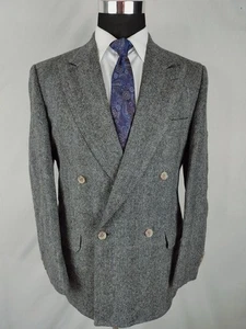 Blazer Evan Picone Hombre 40R Gris Tweed Doble Pecho Abrigo Deportivo Chaqueta Cuadros - Imagen 1 de 14