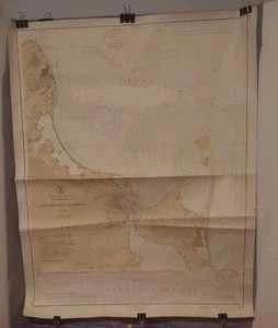 Notical Map Of Edgartown Harbor Massachusetts 1943 8th Edition Not Framed - Picture 1 of 6
