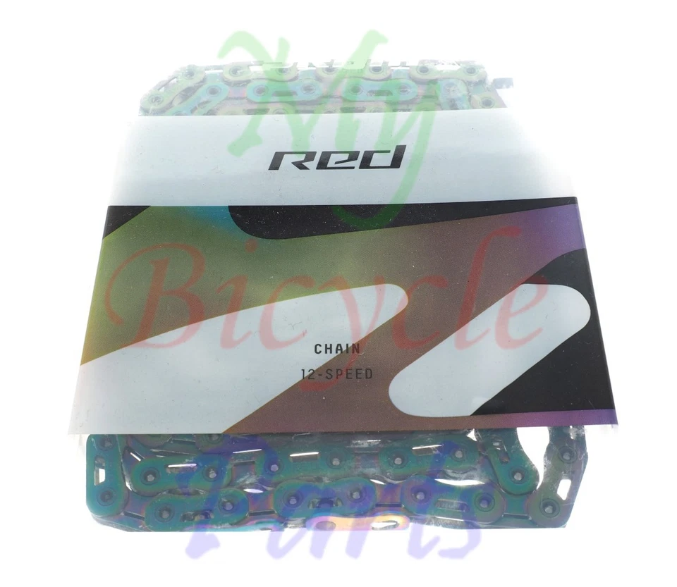 Remaches de pasador hueco plano de cadena SRAM AXS ROJO E1 12S 126 eslabones con conector arco iris Foto 1 de 1