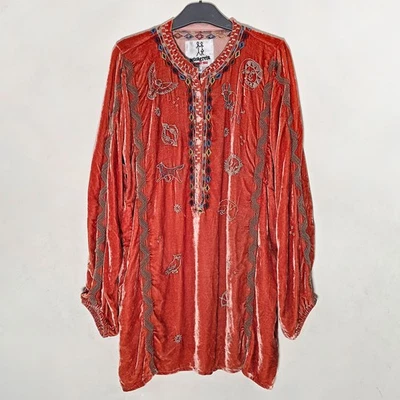 New Johnny Was Embroidered Lyra Whimsical Zodiac Velvet  Blouse L - Image 1 of 4