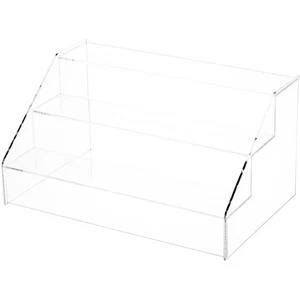Plymor Clear Acrylic 3-Step Open Front Display Stairs, 8" H x 12.25" W x 6.5" D - Picture 1 of 1