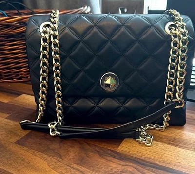 Сумка наплечная Kate Spade модель Natalia черная с золотой цепочкой - Изображение 1 из 4