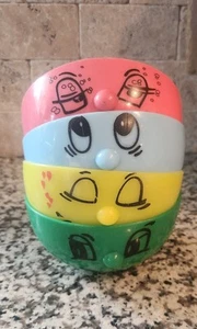 3D Funny Faces Plastic Bowls Dolce Vita Livingware Collection Set of 4 - Picture 1 of 5