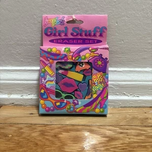 Set Gomme Roba Ragazza Lisa Frank • Vintage anni 90 • Arcobaleno - Foto 1 di 2