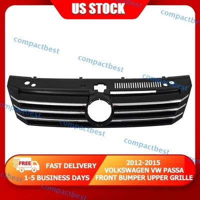 Grelha para 2012 2013 2014 2015 Volkswagen Passat pintada preta carcaça e inserção - Imagem 1 de 4