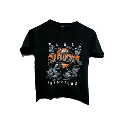 San Francisco Giants 2014 World Champions Player Signatures Kids Tshirt T Small - Image 1 of 4