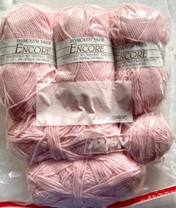 5+ skeins PLYMOUTH Encore Knitting Worsted PINK Yarn 75% acrylic,25% wool #18-yn - Picture 1 of 4