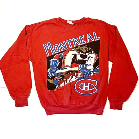 1991 NHL Hockey Montreal Canadiens Looney Tunes Tasmanian Devil Kid Sweater Habs Cover