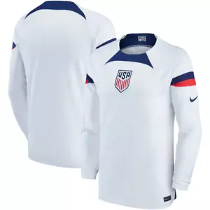 USMNT Nike Men USA 2022/23 Away Stadium Replica Blank Long Sleeve Jersey - White - Picture 1 of 4