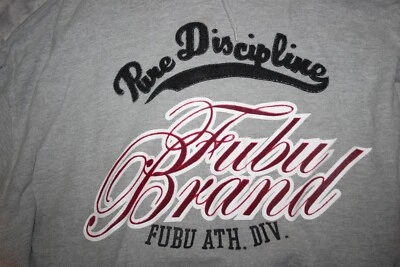 FUBU Men's XXL Hoodie Gray Cotton Blend Long Sleeve Sweater - Image 1 of 4