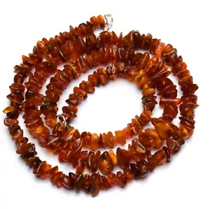 Natural Baltic Amber 8 to 12MM Size Uncut Beads Necklace 27.5 Inch 134Cts. - Picture 1 of 6