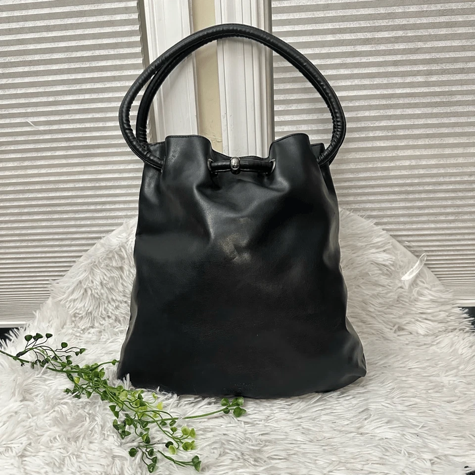 Bolso de Mano Givenchy Parfums Mujer Top Abierto Cinchado Pulido Imitación Cuero Negro Foto 1 de 4