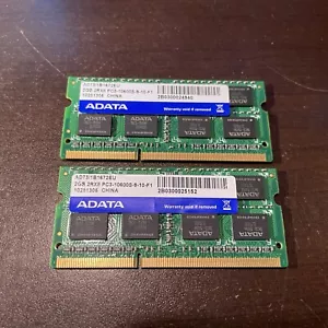 4GB (2GB x 2) 2Rx8 DDR3 RAM PC3-10600S-999 1333MHz ADATA Laptop Memory - Picture 1 of 2