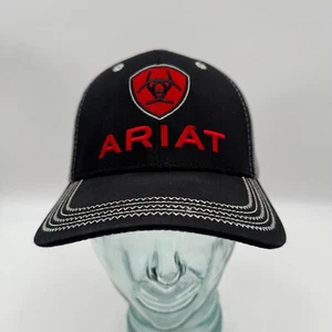 Cappello Ariat nero grigio rete strapback camionista berretto regolabile taglia unica ricamato - Foto 1 di 9