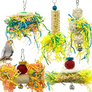 Bird Parrots Shredding Toys Parakeet Chewing Toys Bird Loofah Toys Parrot Cage S - Picture 1 of 12