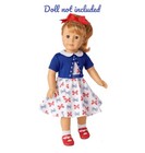 American Girl Doll Maryellen Back to School Red White Blue Bow Dress NEW