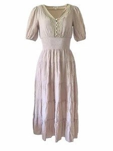 Button Front Maxi Dress - Picture 1 of 5