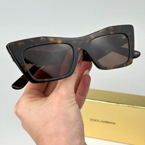 D&G Women Sunglasses Havana Dark Brown Cat Eye DG4435 502/73 BRAND NEW - Picture 1 of 12