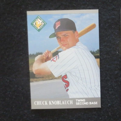 RARO..CHUCK KNOBLAU..NOVATO.. Tarjeta comercial Fleer 1991 #382 excelente estado Foto 1 de 2