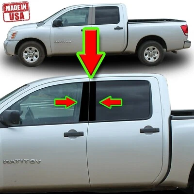 Juego de 4 molduras de puerta negras para Nissan Titan (cabina doble) 04-15 Foto 1 de 4