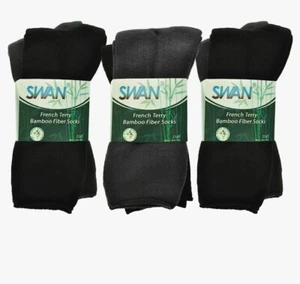 French Terry Bamboo Fiber Socks, 6 Pairs - Picture 1 of 4