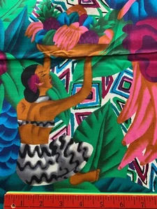 Alexander Henry Island Mädchen Stoff BTY Tropical Hibiskus Rosa Lila Grün Blau - Bild 1 von 3