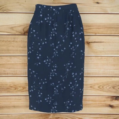 Falda Lápiz Larga Jones Wear Para Mujer Talla 8 Azul Oscuro Forrada Floral Negocios Carrera Foto 1 de 4