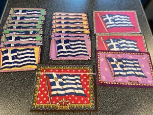 19 Vintage TOBACCO SILKS FLAGS (GREECE ) 1915 - Picture 1 of 5