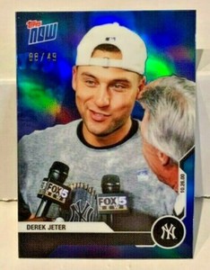Derek Jeter 2020 Topps Now Chrome Career Retrospective#8 BLUE Refractor ERROR/49