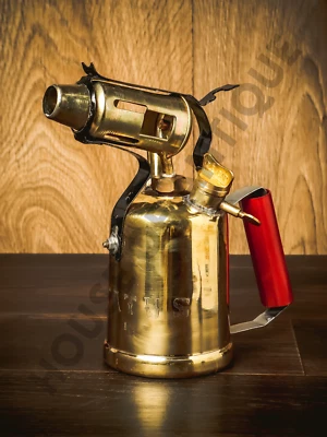 Functional Vintage Style Kerosene Oil Brass Blow Torch Lamp Retro Soldering Tool - Image 1 of 4