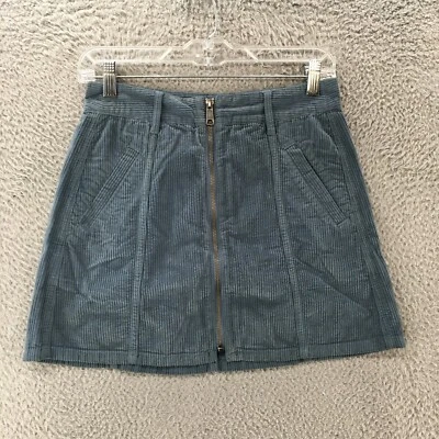 America Eagle Outfitters A-Line Corduroy Short Skirts Womens 2 Reg Blue Cotton - Image 1 of 4